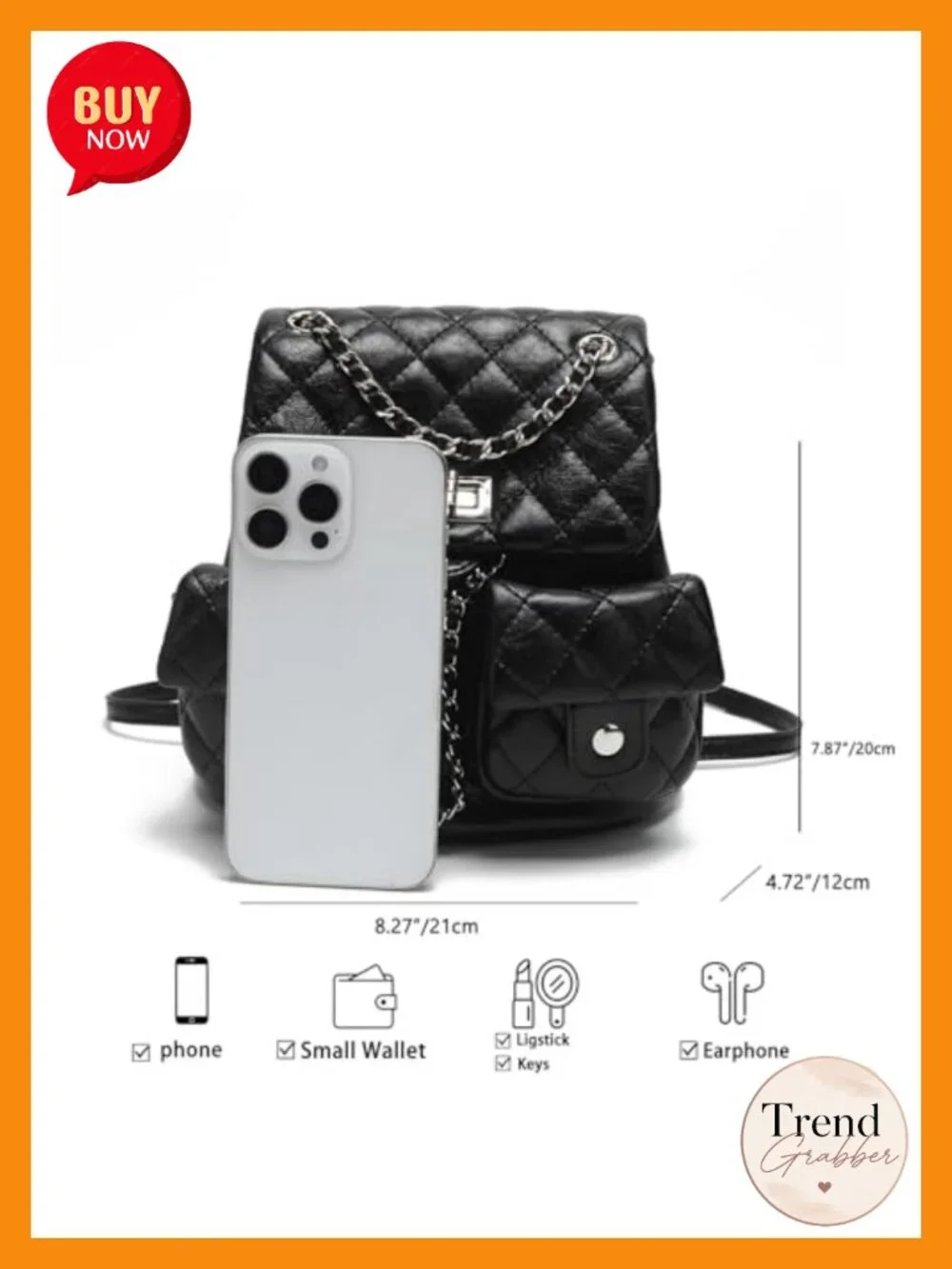 Quilted Mini Backpack Purse for Women Small PU Leather Fashion Backpack with